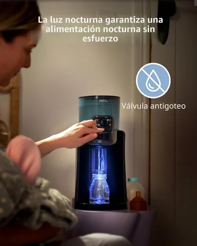 Miniatura 5 de Calentador de agua, calentador de biberones HEYVALUE para bebé, fabricante de fórmula con luz nocturna, 4 controles de temperatura y mantiene