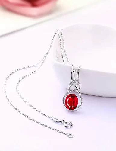 Miniatura 6 de HXZZ Fine Jewelry - Collar con colgante de plata de ley con topacio azul suizo, amatista, citrino, peridoto y ópalo, regalo para mujer, Gema