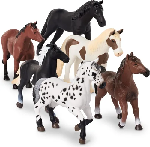 Miniatura 13 de Terra by Battat – 6 piezas de juguetes de caballo de 6 pulgadas – Figuras realistas de mustang – Figuras de animales de plástico – Regalo