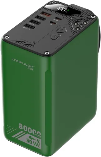 Miniatura 8 de Batería portátil de 80000 mAh PD de 30 W de alta capacidad, carga rápida, 22.5 W, USB, C, con 5 salidas y pantalla LCD, banco de batería para Gris