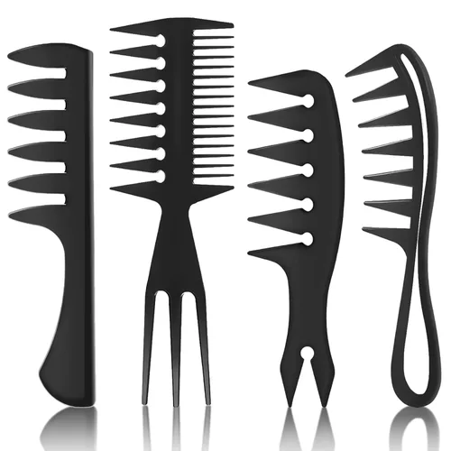 Peine de peinado para hombres, peine de dientes anchos para cabello rizado, peine para cabello rizado, peine de pelo para hombres, peluquería