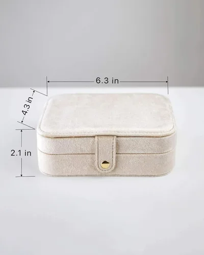 Miniatura 5 de Benevolence LA - Joyero de viaje Almacenamiento y organizador de joyas Joyero para mujer Organizador de anillos collares y aretes con espejo
