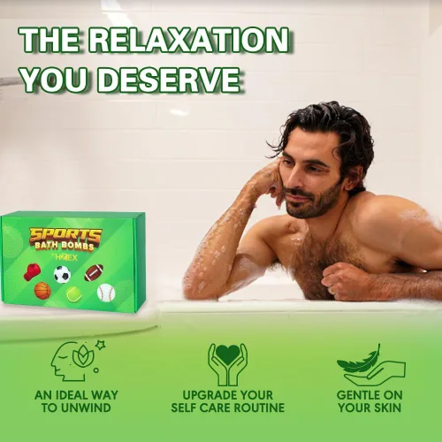 Miniatura 5 de HZEX Set de regalo de bombas de baño con temática deportiva, 6 bolas gaseosas novedosas con baloncesto, tenis, béisbol, fútbol, fútbol y boxeo