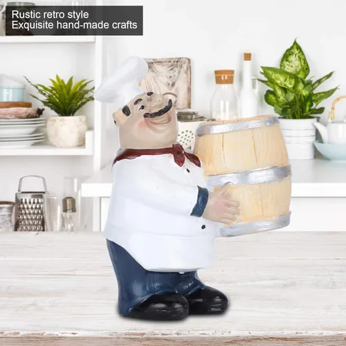 Miniatura 4 de Soporte para palillos de dientes, dispensadores de palillos de dientes, estatua de chef, soporte para palillos de dientes, dispensador de figura