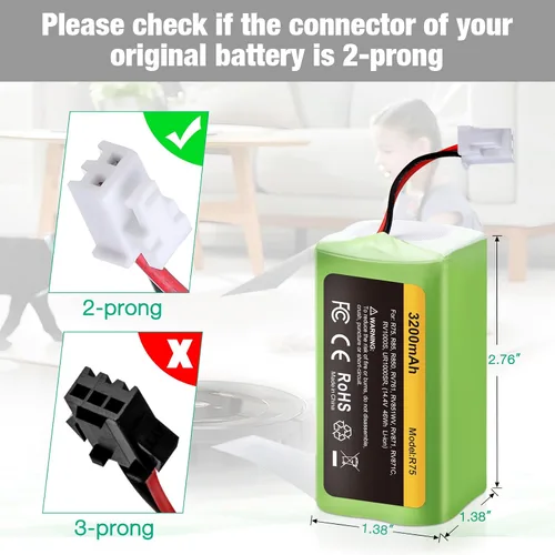 Miniatura 4 de FirstPower Batería RVBAT850 de 3.2Ah – Reemplazo para Batería de Aspiradora Shark, Shark Ion R75, RV761, RV850C, RV1000S, RV1100VL, RV101AE