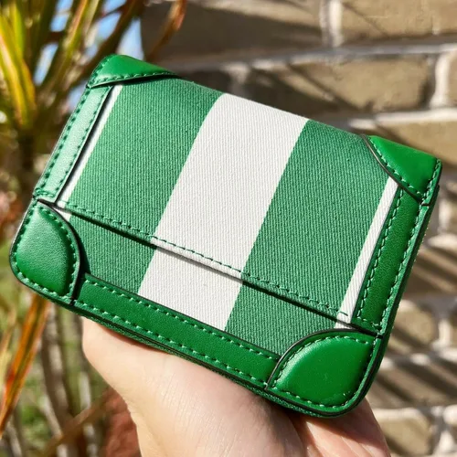 Miniatura 4 de Kate Spade Traveler - Funda pequeña con cremallera para tarjetas, color verde y blanco, jacquard, Verde multi