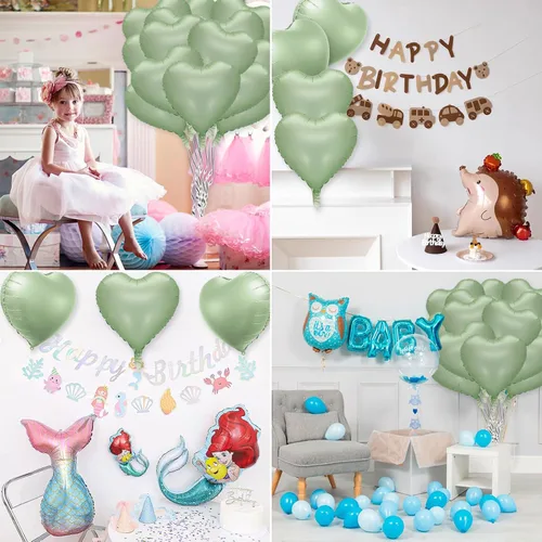Miniatura 5 de 100 globos en forma de corazón de 5 pulgadas, globos de aluminio de Mylar de papel de aluminio para decoración de mujeres y niñas, día de San