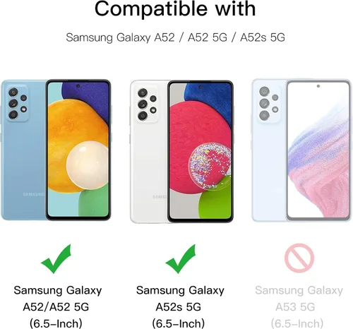 Miniatura 3 de JETech Protector de pantalla para Samsung Galaxy A52 A52 5G A52s 5G con protector de lente de cámara, película de vidrio templado, HD