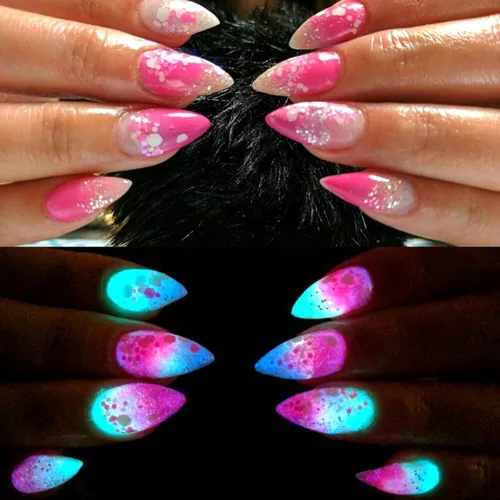 Miniatura 3 de Polvo luminoso de uñas de 12 colores, pigmento fluorescente holográfico, brillo holográfico, arte de uñas, diseño de polvo, suministros de uñas