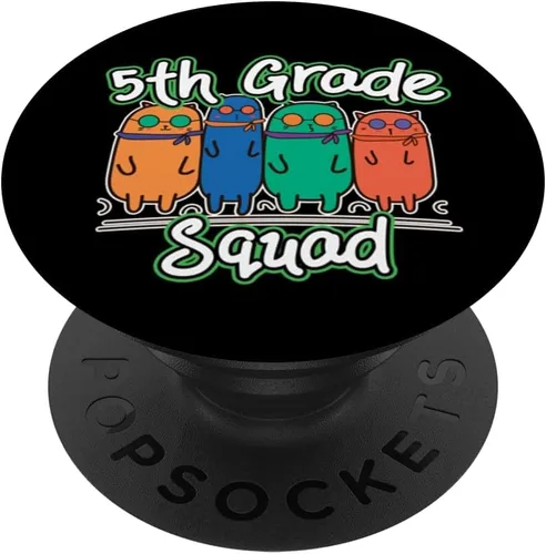 5th Grade Squad Cute Cats Back to School Fifth Grade PopSockets Adhesive PopGrip
