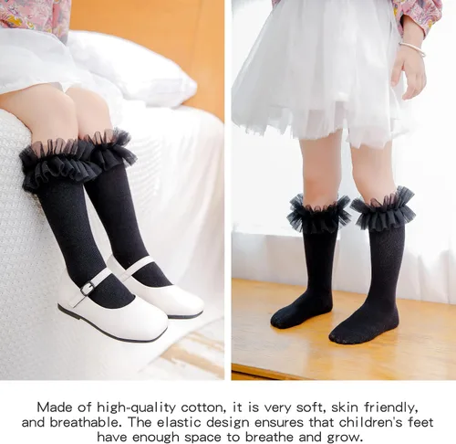 Miniatura 3 de Calcetines largos con volantes para bebés y niñas de 6 a 12 meses