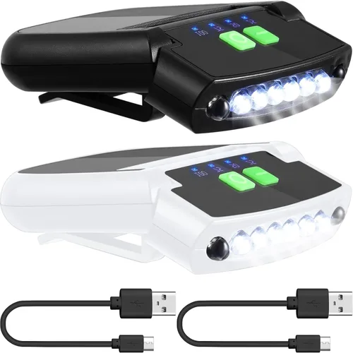 Miniatura 11 de Mudder Linterna LED con clip para gorra USB recargable, linterna impermeable ultra brillante para sombrero, linterna de cabeza para pesca