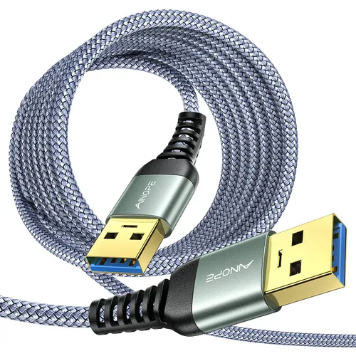 Miniatura 16 de AINOPE Cable USB a USB, cable USB 3.0 A a A macho a macho [nunca se rompe], cable tipo A de doble extremo compatible con cajas de disco duro, KVM