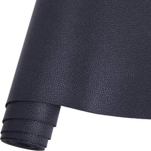 HGUAN Rollo de hojas de piel sintética de color liso de 12 x 53 pulgadas, muy adecuado para hacer manualidades, aretes de cuero, lazos, costura Negro