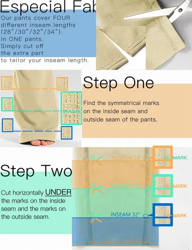 Miniatura 43 de Safort Pantalones de yoga con entrepierna de 28" 30" 32" 34"más amplios en la parte inferior para botas altas, 4 bolsillos, UPF50+