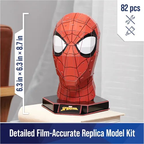 Miniatura 2 de 4D Build, Marvel Spider-Man - Kit de modelo de rompecabezas 3D con soporte, 82 piezas, decoración de escritorio de Spider-Man, juguetes