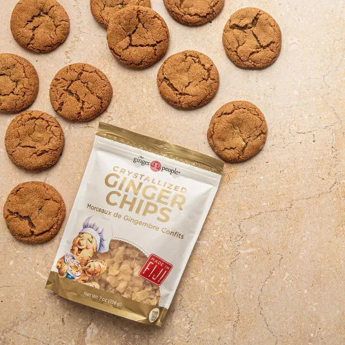 Miniatura 5 de The Ginger People Chips de jengibre cristalizado, sin OMG, sin gluten, vegano, jengibre confitado de tamaño bocado para aperitivos, hornear