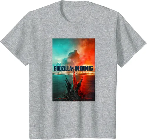 Miniatura 33 de Godzilla vs Kong - Camiseta oficial con póster, Negro