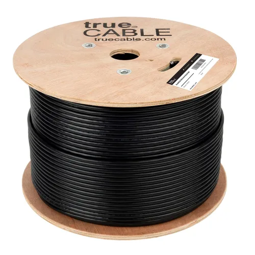 Miniatura 3 de TRUE CABLE Cable Cat6A para Enterramiento Directo, Blindado FTP, 500 pies, Impermeable, Clasificado para Exteriores CMX, Negro, 23AWG Cobre Puro