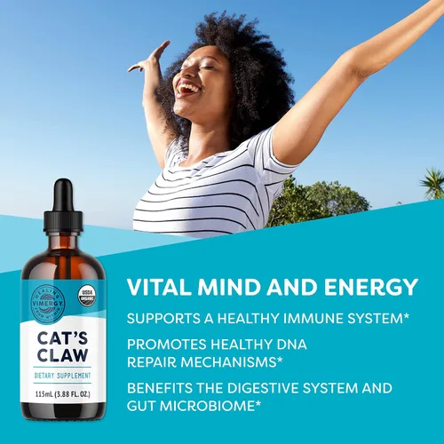 Miniatura 3 de Vimergy USDA Organic - Líquido de garra de gato - Proporciona apoyo antioxidante* - Beneficia al sistema inmunológico* - Vegano, sin gluten, sin OMG