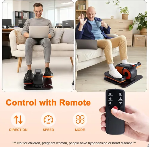 Miniatura 4 de OLIXIS Máquina elíptica debajo del escritorio: mini ejercitador de pedal compacto y silencioso con velocidad ajustable, pantalla LED, solución