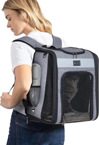 Miniatura 10 de Petsfit: mochila para mascotas con diseño de cojín de cintura mejorado para un mejor ajuste a la cintura, adecuada para gatos y conejos pequeños