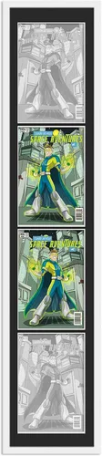 Miniatura 66 de Marco de cómic blanco mate para cómics publicado entre 1938 y 1955 (marco de madera maciza de cómic de la edad dorada) hecho para mostrar 4 cómics