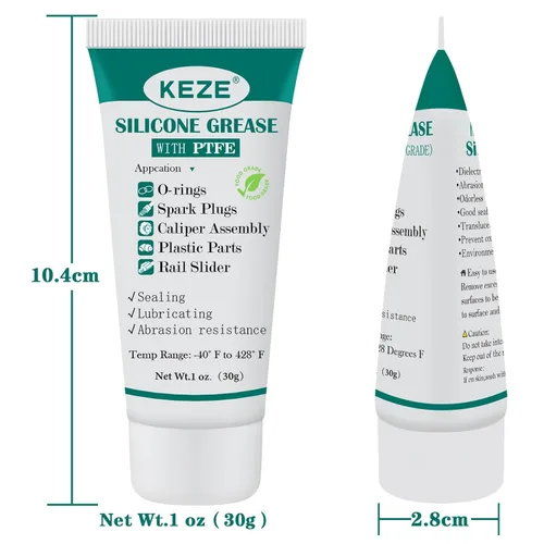 Miniatura 2 de KEZE Tubo de Grasa de Silicona PTFE Lubricante Sintético Grasa para Puerta Corredera Lubricación Automotriz Lubricante de Sello de Inodoro RV