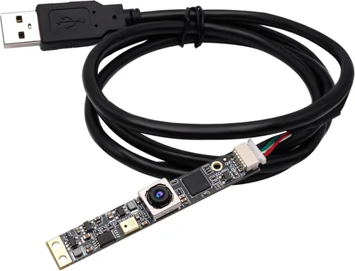 ELP Cámara USB de enfoque automático de 16 MP con micrófono - Mini cámara UVC USB2.0 Lightburn - Lente sin distorsión de 68 grados
