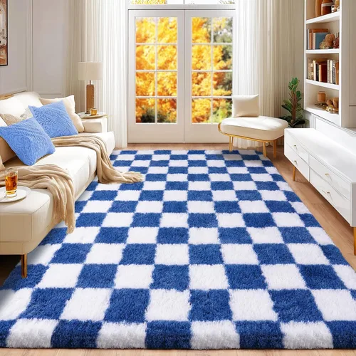 Miniatura 102 de Awaytail Alfombra Esponjosa Lavable 2x3 Pies, Pura Negra Alfombra para Silla de Escritorio Antideslizante, Alfombra Supersuave para Niños