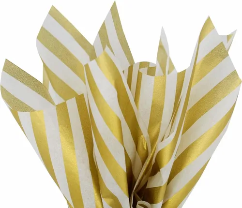 Miniatura 11 de PMLAND Papel de seda de alta calidad para envolver regalos, color negro metálico dorado con rayas zigzag, 20 x 14 pulgadas, 60 hojas