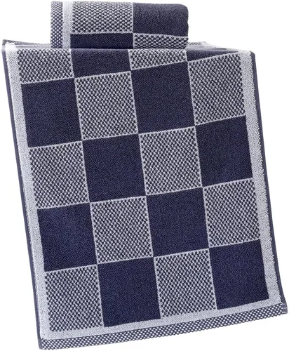 Miniatura 9 de YiLUOMO Juego de 2 toallas de mano con patrón de cuadros azules y blancos, diseño de cuadros alternativos, súper suaves, absorbentes, 100% algodón