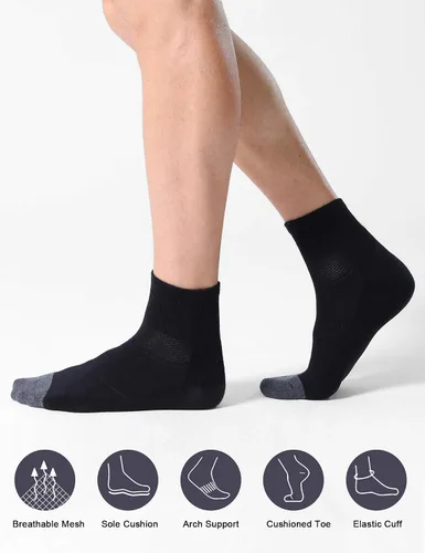 Miniatura 3 de CS CELERSPORT Paquete de 6 calcetines de tobillo para hombre con cojín atlético para correr