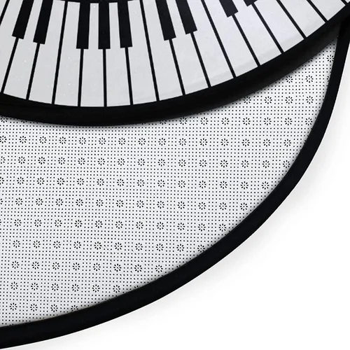 Miniatura 4 de keepcute Alfombra redonda de música, notas de piano, tapete antideslizante para el suelo, alfombra redonda para dormitorio, sala de estar, estudio