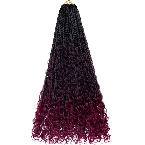 Miniatura 10 de Beverlee Goddess Box - Trenzas de ganchillo de 8 pulgadas, 8 paquetes de trenzas de ganchillo bohemias, extremos rizados, pelo sintético rizado
