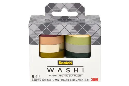 Miniatura 9 de Scotch Cinta washi, diseño moderno abstracto, 8 rollos, ideal para diario de viñetas, álbumes de recortes y decoración de bricolaje (C1017-8-P19)