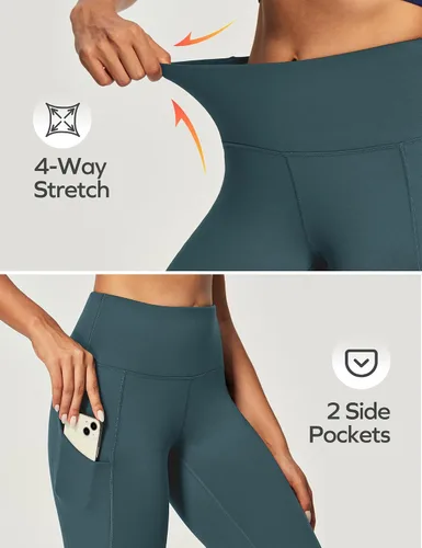 Miniatura 32 de Ewedoos - Leggings con forro de vellón y bolsillos para mujer, leggings térmicos de invierno para mujeres, pantalones de yoga y entrenamiento