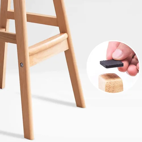 Miniatura 3 de Taburetes de bar de 31 pulgadas, taburetes de bar ergonómicos bien acolchados, patas de madera maciza, con reposapiés, silla de barra de esponja