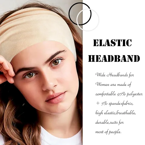 Miniatura 7 de Diademas bohemias para mujer, extra grande, ancha, turbante, banda para el cabello, entrenamiento, Yaga, deportes, elástica, accesorios