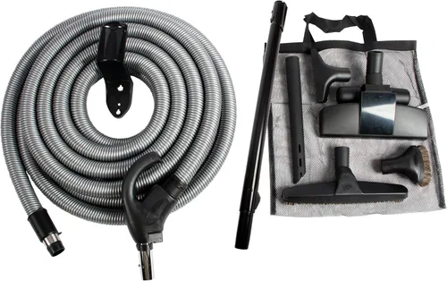 Miniatura 5 de Cen-Tec Systems 97305 Kit de accesorios de vacío central de bajo voltaje con manguera de control de interruptor, 30 pies, color negro