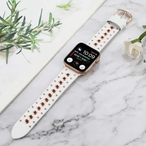 Miniatura 3 de Correas de cuero compatibles con Apple Watch de 1.575 in 1.732 in Series SE 6 5 4 1.496 in 1.654 in Series 3 2 1, correa deportiva de repuesto