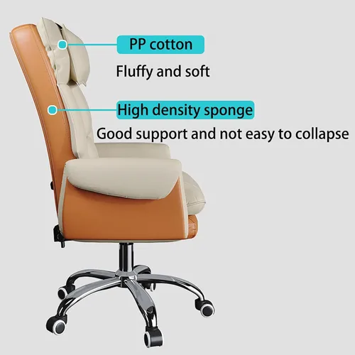 Miniatura 6 de Ergonomic Big & Tall Pu Leather Office Chair, High Back Wide Desk Chair with Wheels & Retractable Footrest, Comfortable Executive Computer Chair