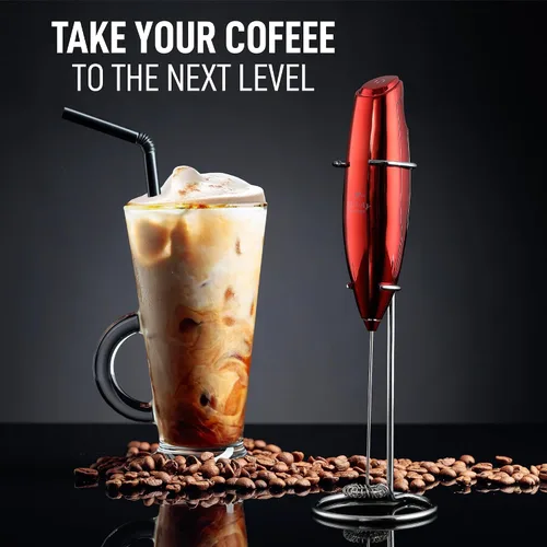 Miniatura 273 de Zulay Milk Boss Espumador de leche potente manual, hace espuma para latte, batidor para mezclar bebidas, café, miniespumador para capuchino, frappé