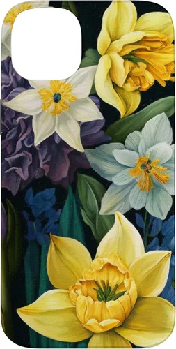 Miniatura 15 de iPhone 16 Painted Spring Bold Daffodils and Flowers, Flower Lover Case