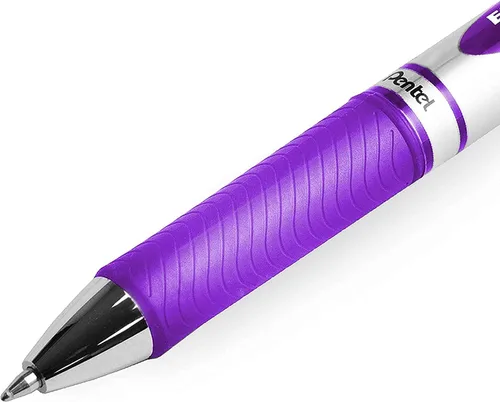 Miniatura 2 de Pentel EnerGel XM BL77 - Bolígrafo retráctil de tinta de gel líquido, 0.028 in, 54% reciclado, tinta violeta, paquete de 6