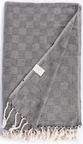 Bersuse Milas XL - Manta turca 100% algodón, 60 x 90 pulgadas, color negro