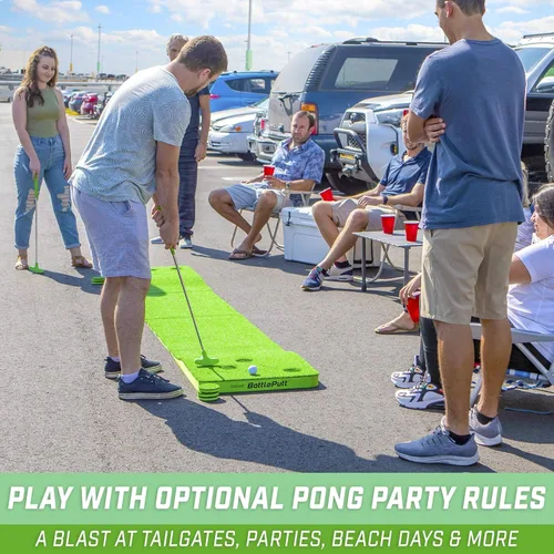 Miniatura 6 de GoSports BattlePutt - Juego de golf de putting de 2 contra 2, juego estilo Pong con verde de putting de 11 pies, 2 putters y 2 pelotas de golf