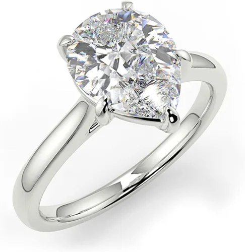 WSX - Anillo de compromiso de oro de 10/14/18 quilates de 2 quilates para mujer, diseño de lágrima personalizada, moissanita, promesa de boda