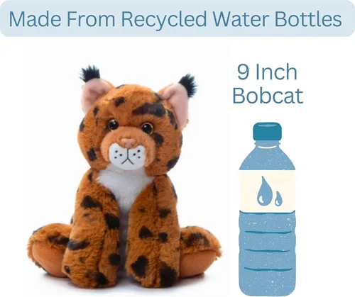 Miniatura 7 de The Petting Zoo Peluche Bobcat, regalos para niños, animales salvajes del zoológico Onez, juguete de peluche Bobcat de 9 pulgadas