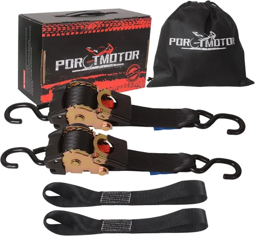 Paquete de 2 Correas de Trinquete Retráctiles (2" × 10'), Resistencia a la Rotura de 3000 LBS, Correas de Trinquete Retráctiles de Servicio Pesado